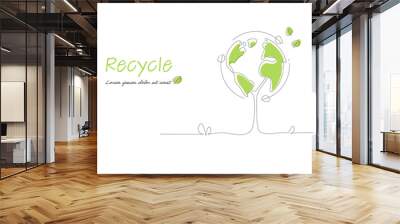 Recycle concept. Sustainable of Green ecology and environment concept. Line art style vector illustration. Wall mural