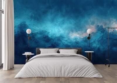 Deep blue abstract background with rough, textured surface. Wall mural