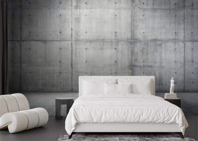 Grey concrete walls and floor create a minimalist, industrial-chic background with subtle texture and neutral tone, ideal for modern design and architectural concepts. Wall mural