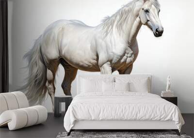 horse isolated on white background Wall mural