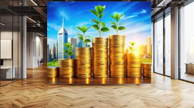 Money and Investment Icon Representing Financial Growth and Wealth Management Concepts in Business Wall mural