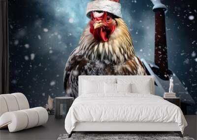 santa claus with christmas gifts Wall mural