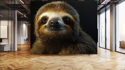 Realistic Sloth Portrait with Soft Lighting Wall mural