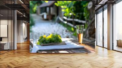 glass of beer on table Wall mural