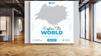 Tour and Travel Social media Post Template Wall mural