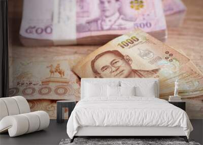 Thai baht banknote money, investment economy, accounting business and banking. Wall mural