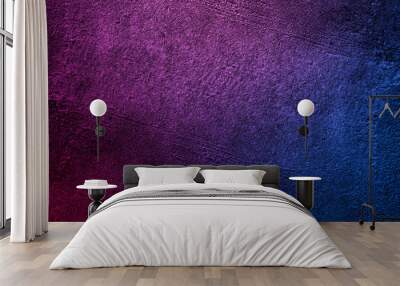 Cement wall with neon light on dark background Wall mural