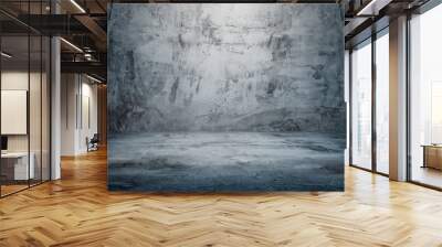 Dark concrete room with light background. Wall mural