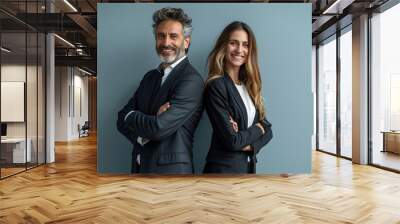 Professional Business Partners Posing for Photo Wall mural