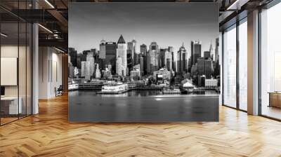 Black and white New York City panorama Wall mural