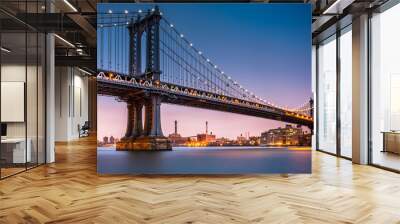 Manhattan Bridge at dusk Wall mural