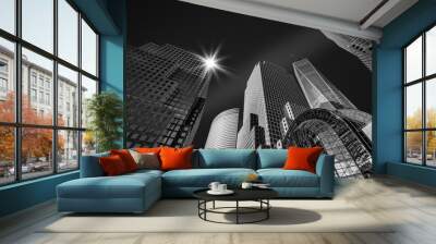 New York City skyscrapers - fine art black and white photograph. Wall mural