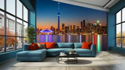 toronto skyline at dusk Wall mural