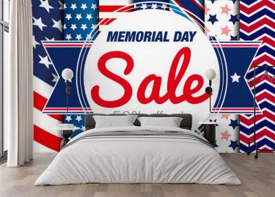 Memorial Day Sale. Sale Background. Wall mural