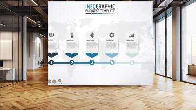 vector illustration for business infographic template layout design for presentation, business plani Wall mural