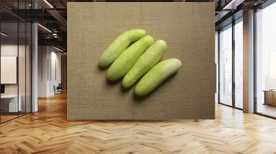 White color raw whole cucumbers Wall mural