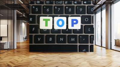 Word Top on keyboard background Wall mural