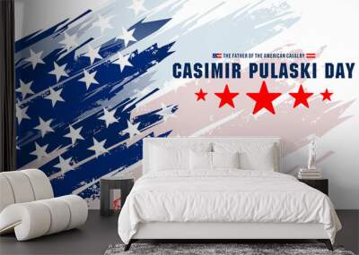 Casimir Pulaski Day Honoring the Legacy and Contributions of the Revolutionary War Hero. vektor background . Wall mural