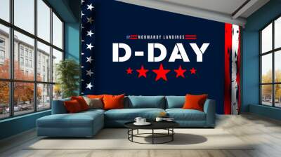 D-Day. Normandy landings concept Vector illustration. Template for background, banner, card, poster with text inscription Wall mural