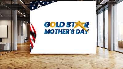 Gold Star Mother’s Day with US flag , vector banner design Wall mural