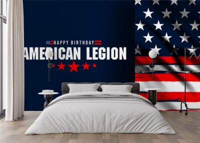 Happy Birthday American Legion Background Vector Illustration , Thank You for Your Service Wall mural