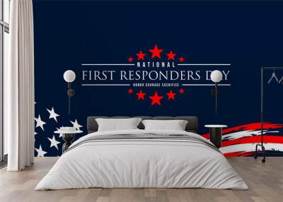 national first responders day greeting design with american flag background vector illustration   Wall mural