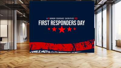 national first responders day greeting design with american flag background vector illustration   Wall mural