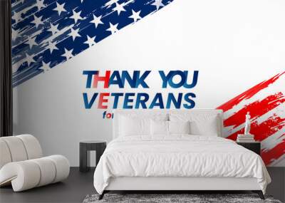 thank you veterans ,  honoring all who served,   design vector illustration Wall mural