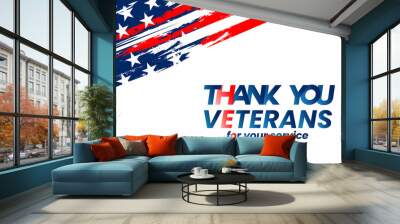 thank you veterans ,  honoring all who served,   design vector illustration Wall mural