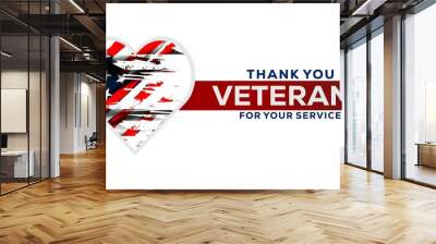 thank you veterans for your service , veterans day , vektor background banner .  Wall mural