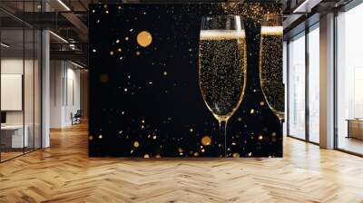 Champagne Toast with Bubbles Wall mural