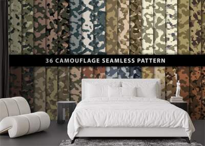 Collection military and army camouflage seamless pattern Wall mural