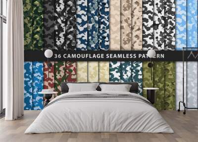 Collection military and army camouflage seamless pattern Wall mural