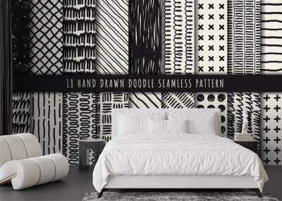 Hand drawn abstract seamless pattern Wall mural