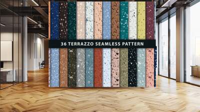 Set of terrazzo seamless patterns. Terrazzo floor pattern. Terrazzo seamless pattern. Collection of terrazzo pattern Wall mural