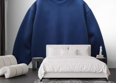 A plain navy blue sweatshirt displayed on a neutral background, emphasizing its simple design and cozy appearance. Wall mural