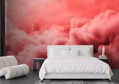 A red cloud filled sky with a pinkish hue Wall mural