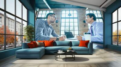 Business Partners Negotiating in Loft Office Wall mural