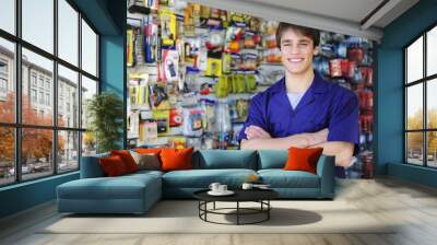 portrait of the owner of a home improvement stores Wall mural