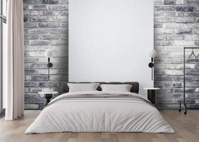 Blank paper poster and brick wall. Wall mural