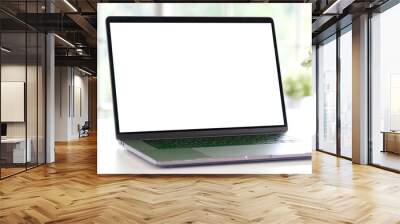 Laptop computer with blank screen mockup, template background, Business online, e commerce, online study concept Wall mural