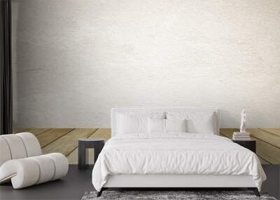 Perspective wood over cement wall background Wall mural