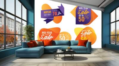 special offers and promotion banner. Mid Year Sale, Summer Sale. Promotion template design usable for print or web, banner and poster Wall mural