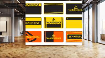 Blank label of warning and caution sticker template set Wall mural