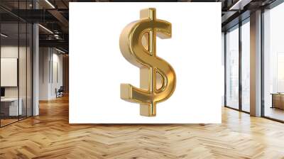 Dollar currency symbol of USA made of shiny gold - 3d Illustration, 3d rendering	 Wall mural