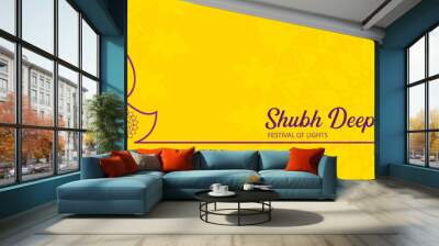 Happy Diwali simple wide banner for website and social media background Wall mural