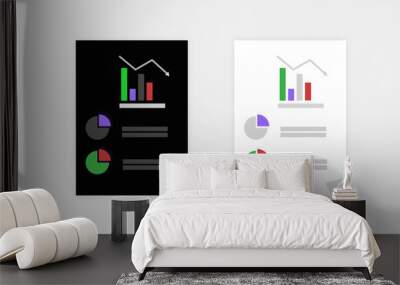 Flat Design of Business graph statistics, big data analysis, financial research report, market stats. Modern  Illustration Concept. Wall mural