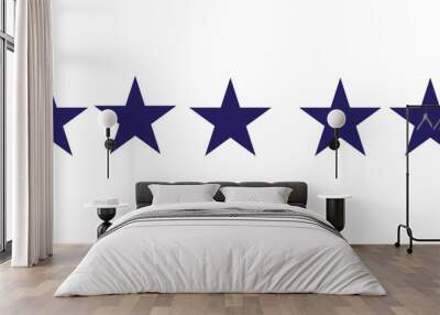 Five stars quality rating icons. Vector illustration. Wall mural