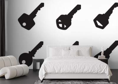 keys silhouettes Wall mural