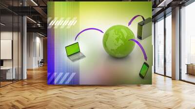 Global network and internet communication concept Wall mural